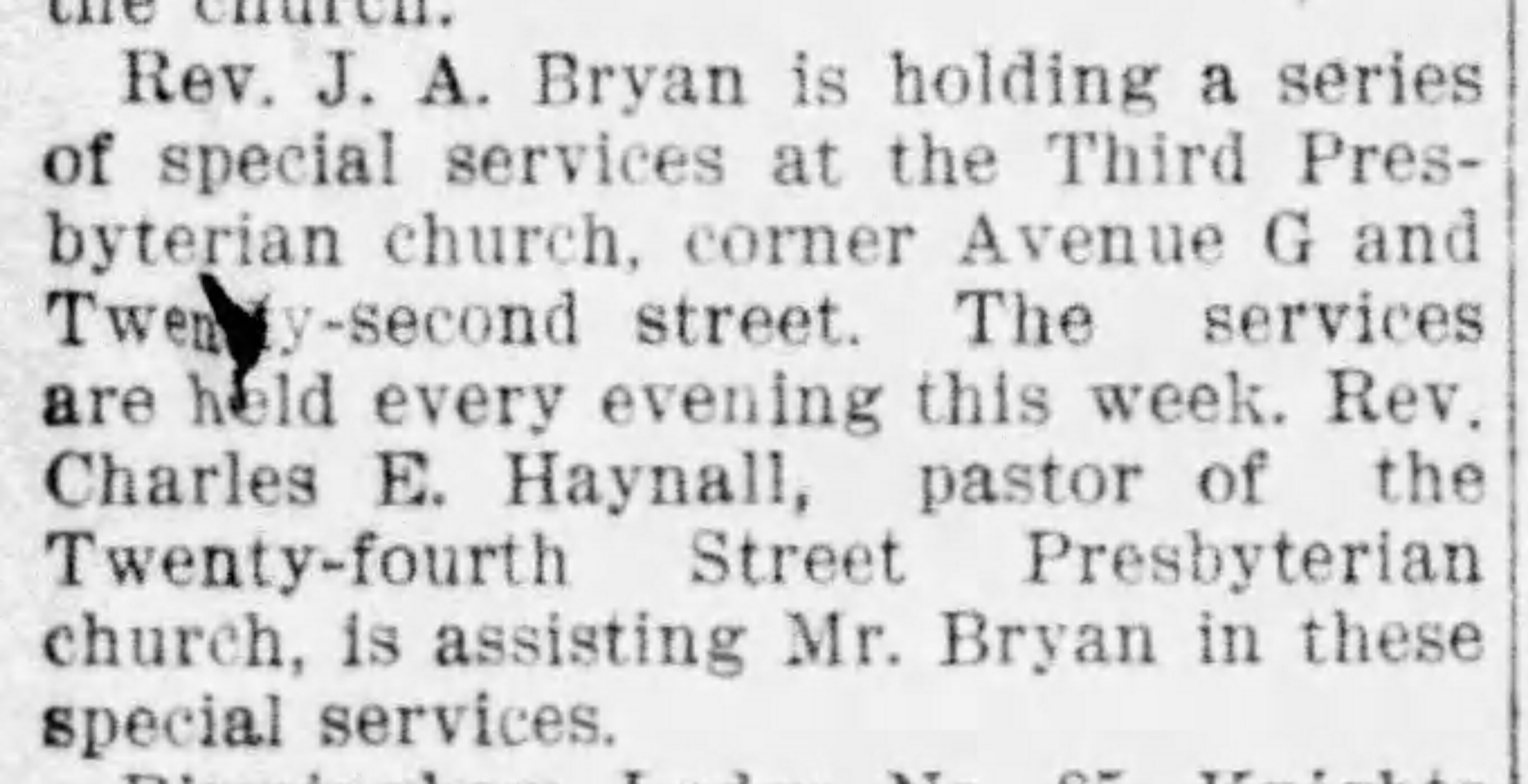 Special Services at Third